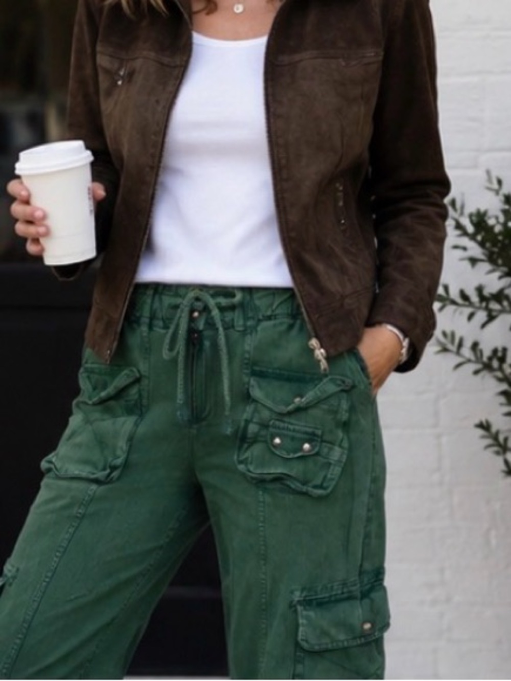 Free People green Cargo Utility Pants M - Picture 9 of 9